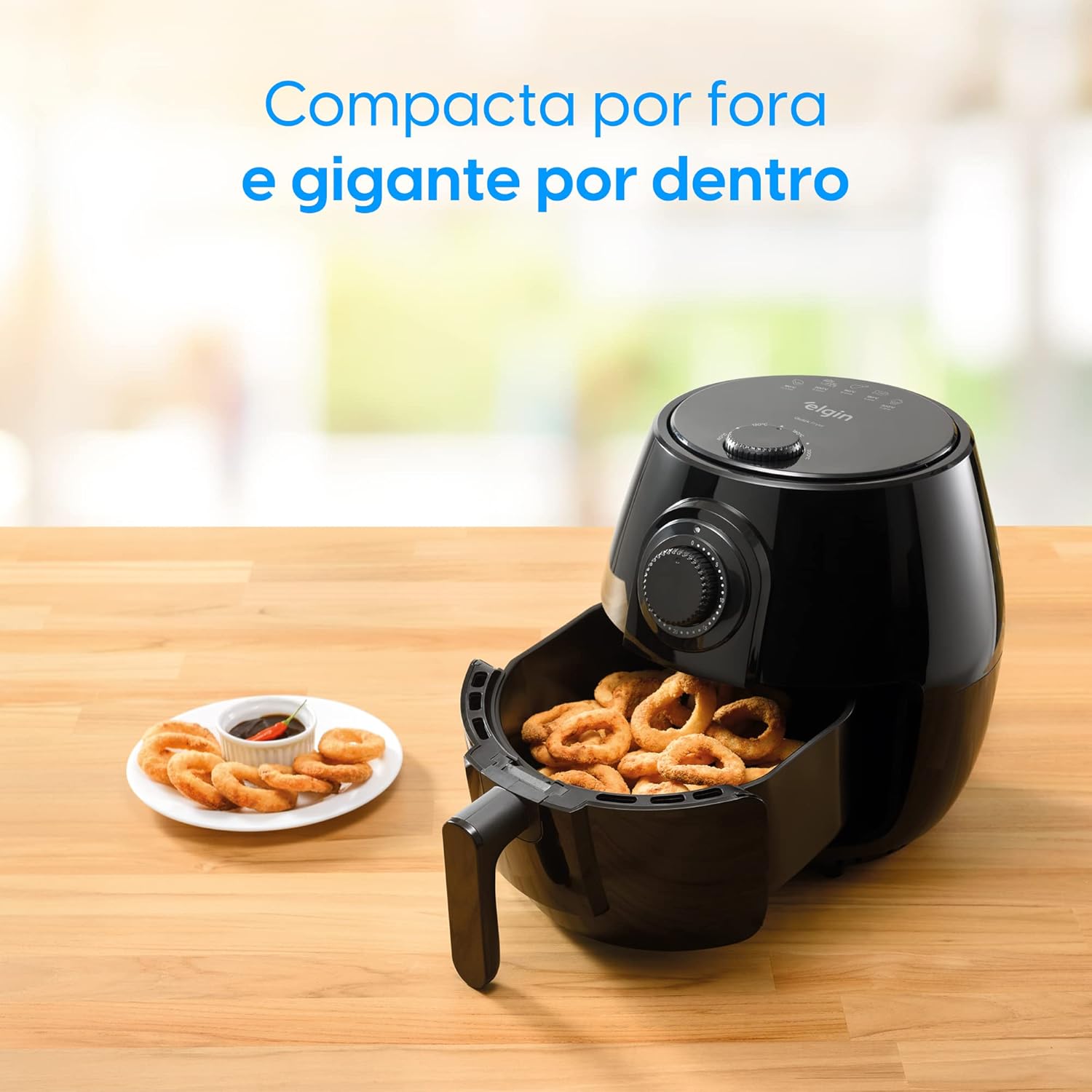 Fritadeira Elétrica Quick Fryer Elgin 4 Litros Preta com cesta removível Airfryer - Elegante