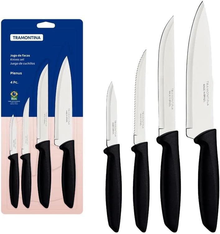 Jogo De Facas Top Faqueiro Tramontina Lâmina Aço Inox Plenus - Premium