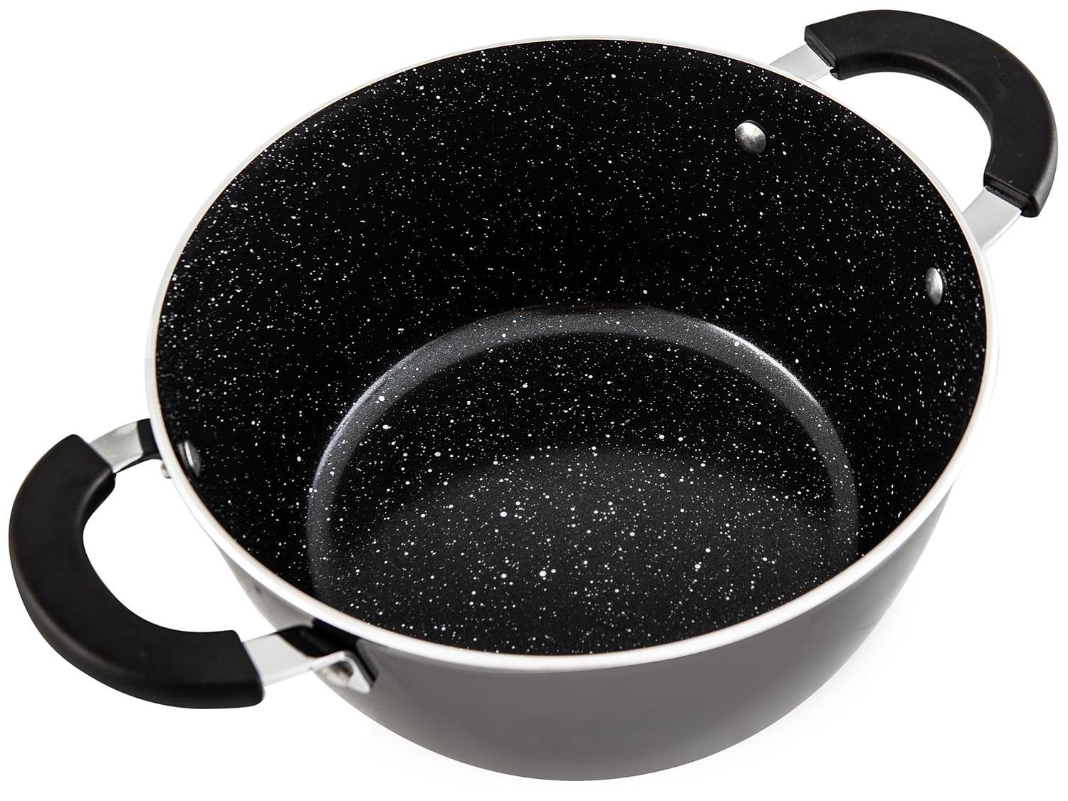 Jogo de Panelas Tramontina Glenz em Alumínio com Revestimento Interno em Starflon Crystals e Externo Esmaltado Preto 05 Peças - Alta Performance