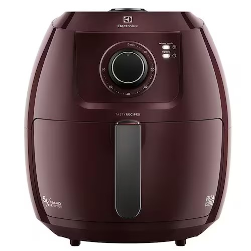 Fritadeira Elétrica Sem Óleo Air Fryer Electrolux Family Efficient Por Rita Lobo EAF51 5L – Vermelha Escura - Exclusivo