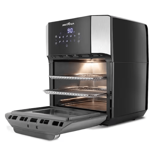 Fritadeira Elétrica sem Óleo Air Fry Britânia Oven BFR2100P 12L Preta - Elegante