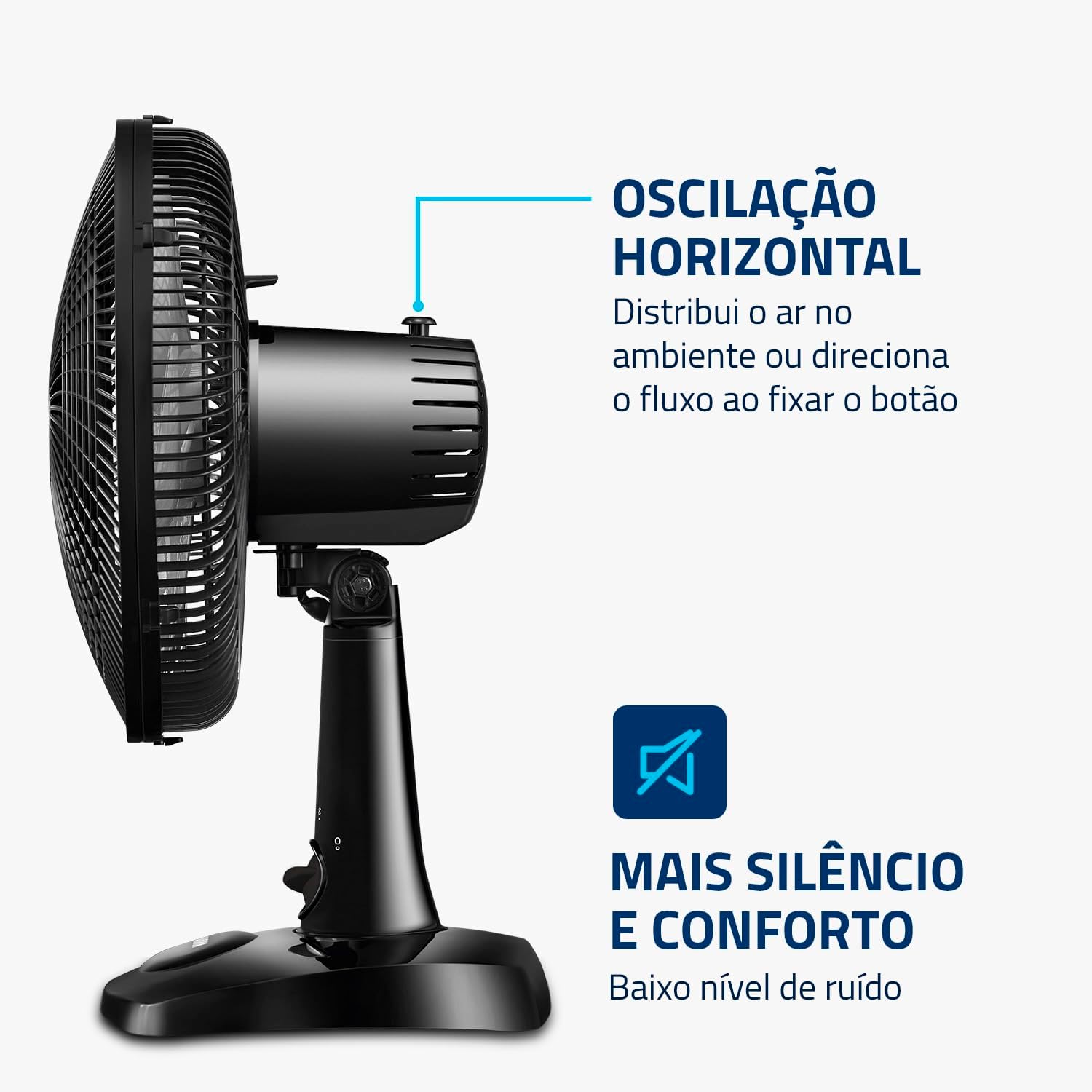 Ventilador de Mesa MONDIAL 110V 30cm 6 pás Super Power VSP 30 B - Elegante