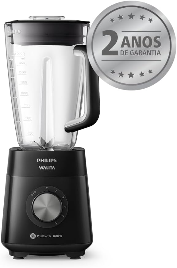 PHILIPS Liquidificador Série 5000 RI2242 Preto Jarra Inquebrável Walita - Elegante