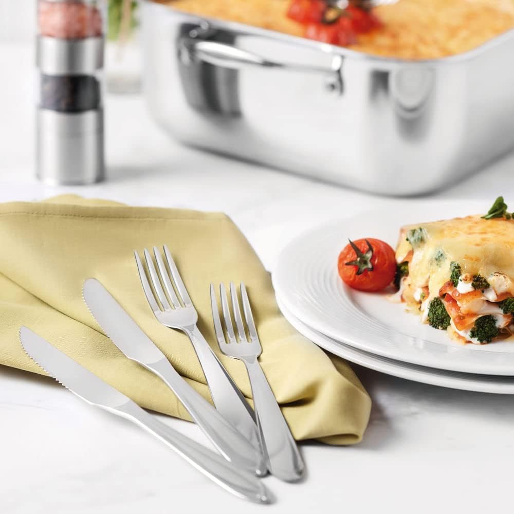 Faqueiro Aço Inox com Faca para Churrasco com 42 Peças Tramontina Laguna. - Versátil