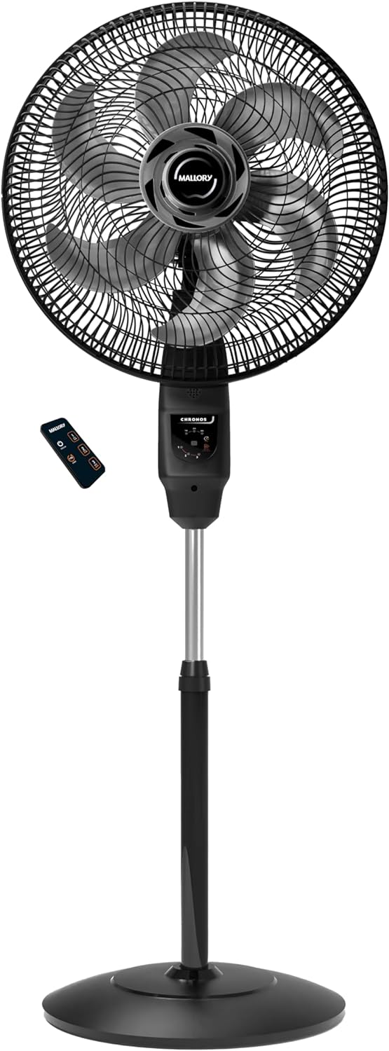 Ventilador de Coluna Mallory Chronos 126W Silencioso Com Controle Remoto Hélice de 6 pás Auto Desligamento Programável de até 7 Horas PR – GR - Eficiente