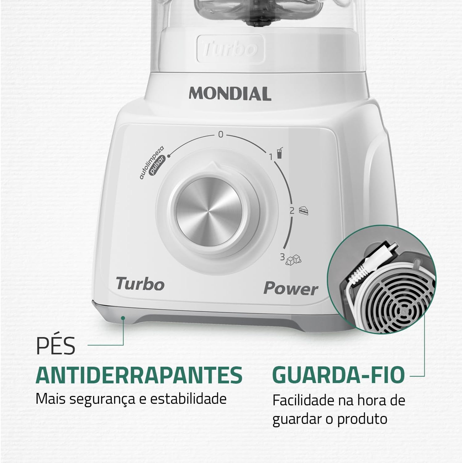 Liquidificador Mondial Turbo Power Branco 550W 2 2 L L 99 FB - Elegante