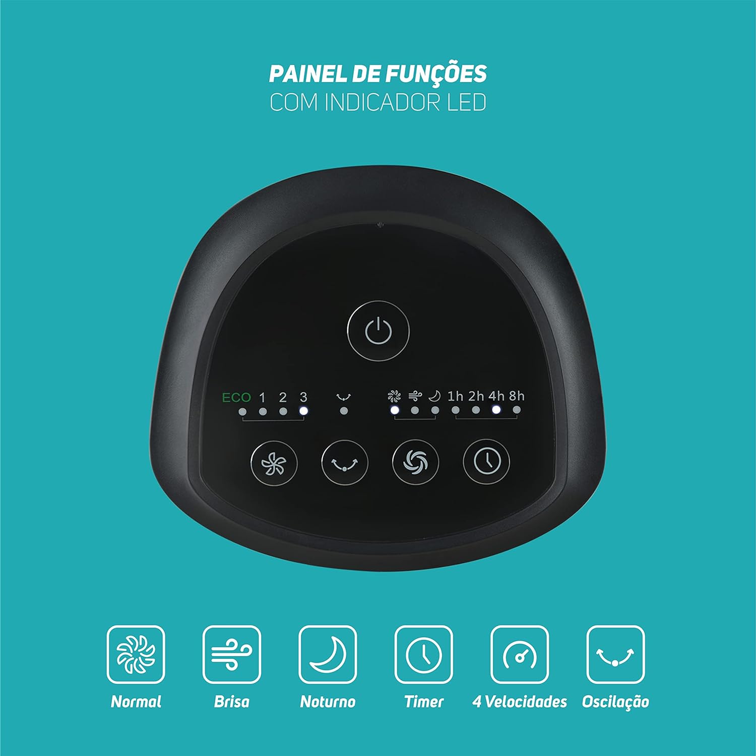 Ventilador de Parede e Mesa WAP FLOW TURBO com 8 Pás 3 Velocidades - Elegante
