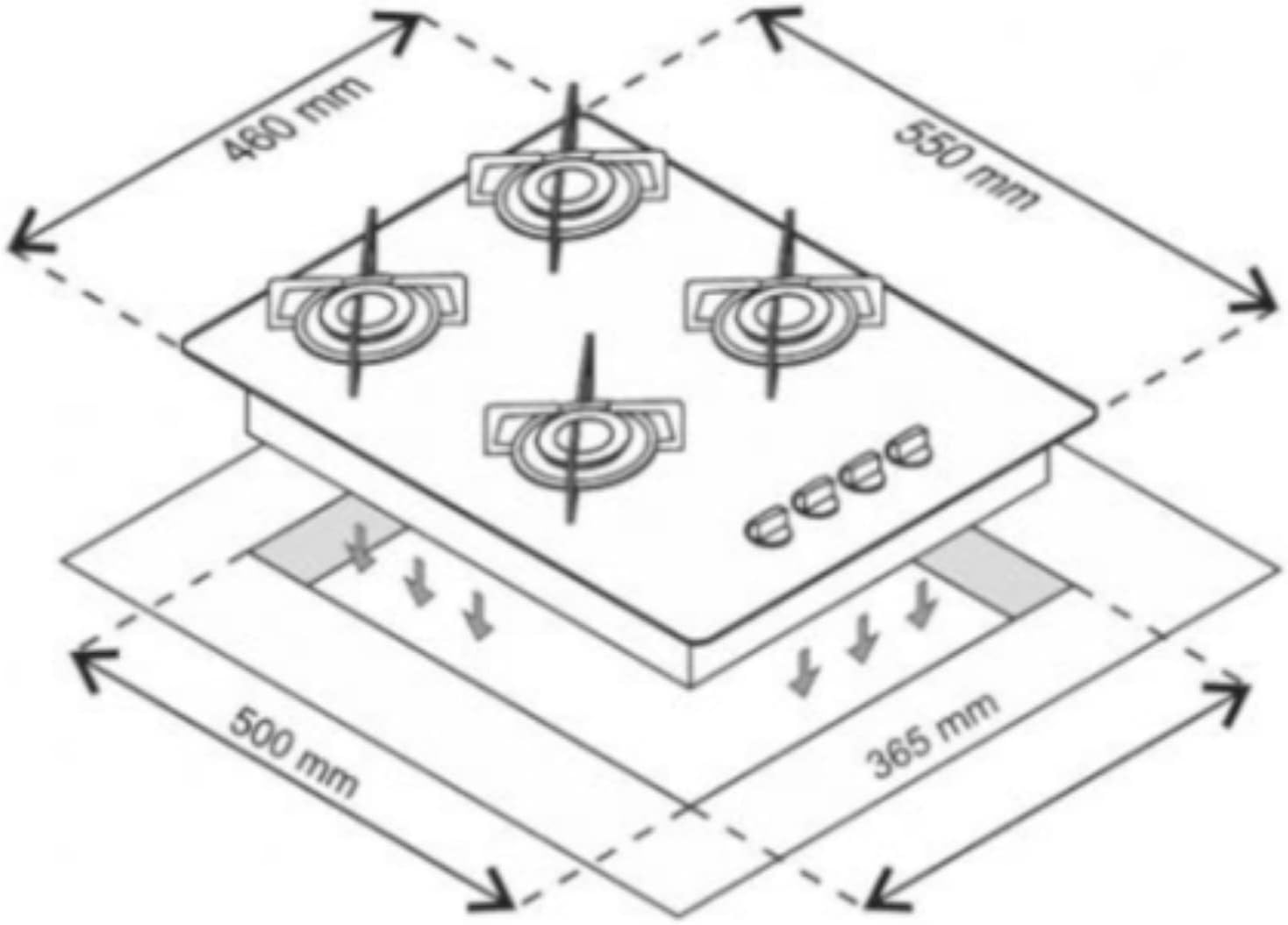 Cooktop 4 bocas Chamalux ultra chama Bivolt Gás Natural Trempe de Chapa Verde - Eficiente