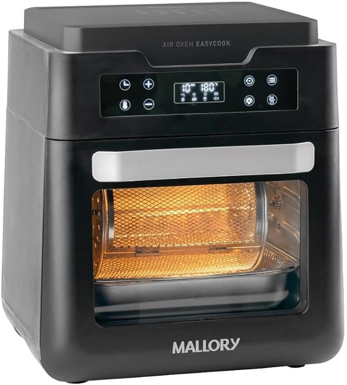 Fritadeira Air Oven Easycook Mallory 1500W Com12 Litros Painel de LED Visor de Vidro e Luz Interna Multi função - Moderno
