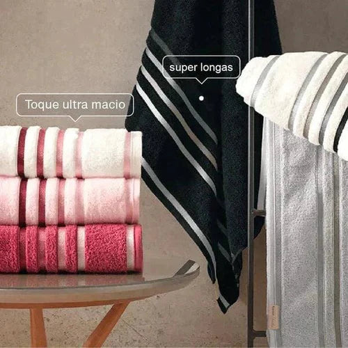 Kit 15 Toalhas Super Banhão de Alta Maciez e Absorção +5 Toalhas de Rosto de BRINDE - Alta Performance