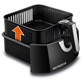 Fritadeira Elétrica Sem Óleo Air Fryer Mondial Mega Family AFN 80 BI 8L – Preta/Inox - Elegante