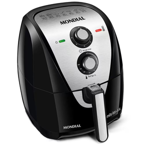 Fritadeira Elétrica Sem Óleo Air Fryer Mondial Grand Family AF 55I 5 5L – Preta/Inox - Elegante