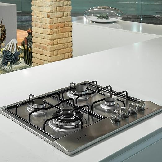 Suggar Cooktop a gás 4 bocas mesa em aço inox tripla chama lateral bivolt FG4134IX - Elegante
