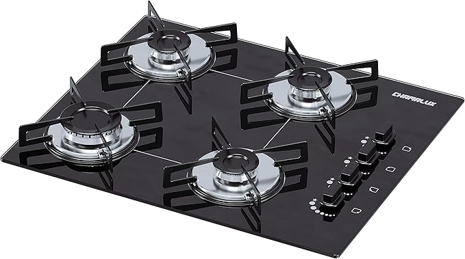 Cooktop 4 bocas Chamalux ultra chama Bivolt Trempe de Chapa Preto - Elegante