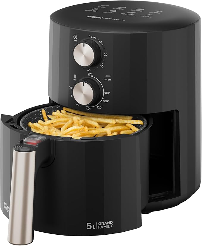 WAP Fritadeira Elétrica Air Fryer GRAND FAMILY 5 Litros Temperatura Ajustável Revestimento Antiaderente 1500W - Moderno