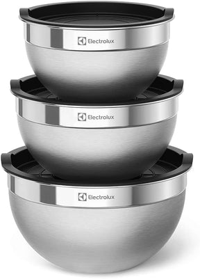 Conjunto de Bowls Tigelas de Inox com Tampa Plástica Electrolux - Alta Performance