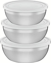 Tramontina Freezinox 64220210 Conjunto de 3 Recipientes de Aço Inoxidável com Tampas de Plástico Prata - Premium