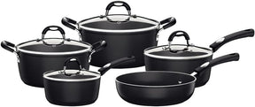 Jogo de Panelas de Alumínio com Revestimento Interno de Antiaderente 5 Peças Tramontina Mônaco Preto - Premium