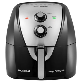 Fritadeira Elétrica Sem Óleo Air Fryer Mondial Mega Family AFN 80 BI 8L – Preta/Inox - Elegante