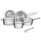 Jogo de Panelas com Fundo Triplo 5 Peças Tramontina Inox + Pegador de Massa - Alta Performance