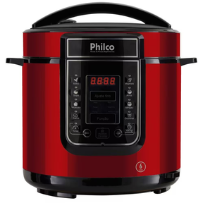 Panela de pressão Digital inox red ppp01 6L Vermelho 110v Philco - Moderno