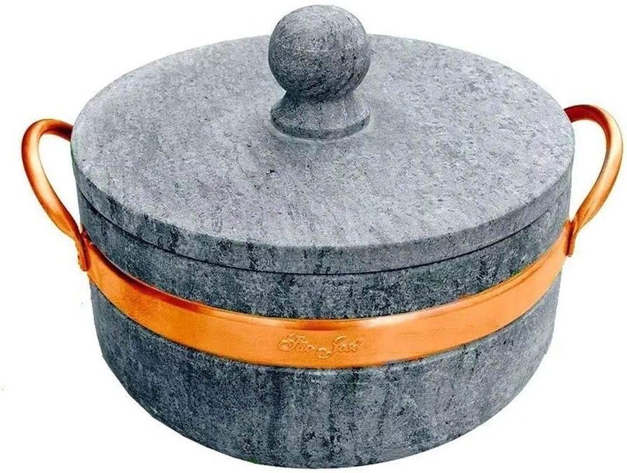 Panela Caçarola De Pedra Sabão Com Alça De Cobre 1 5 Litros - Eficiente