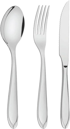 Faqueiro Aço Inox com Faca para Churrasco com 42 Peças Tramontina Laguna. - Versátil