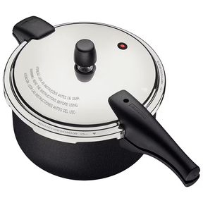 Panela de Pressão 6 L Tramontina Vancouver com Fechamento Externo Revestimento Antiaderente Starflon T1 e Tampa Polida Grafite - Moderno