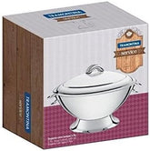 Sopeira com Tampa Aço Inox Tramontina Service Prata - Exclusivo