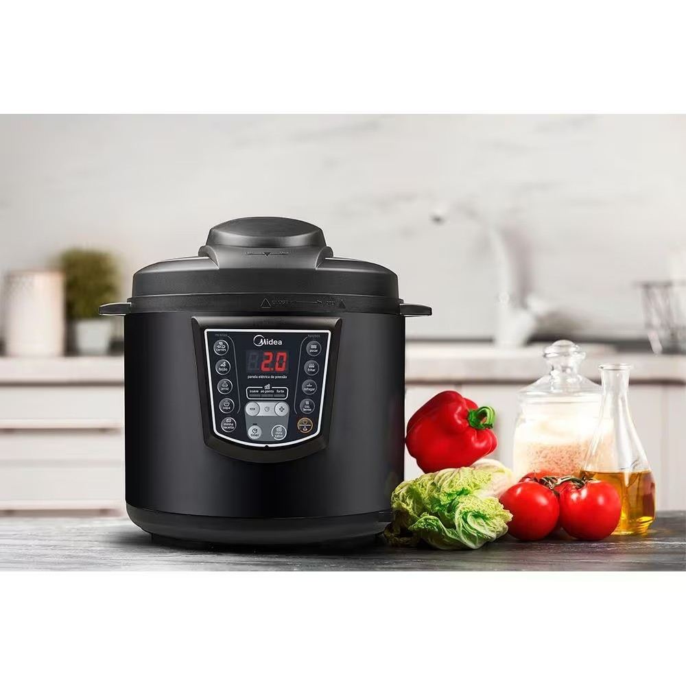 Panela de Pressão Elétrica 6L Midea Preta - Premium