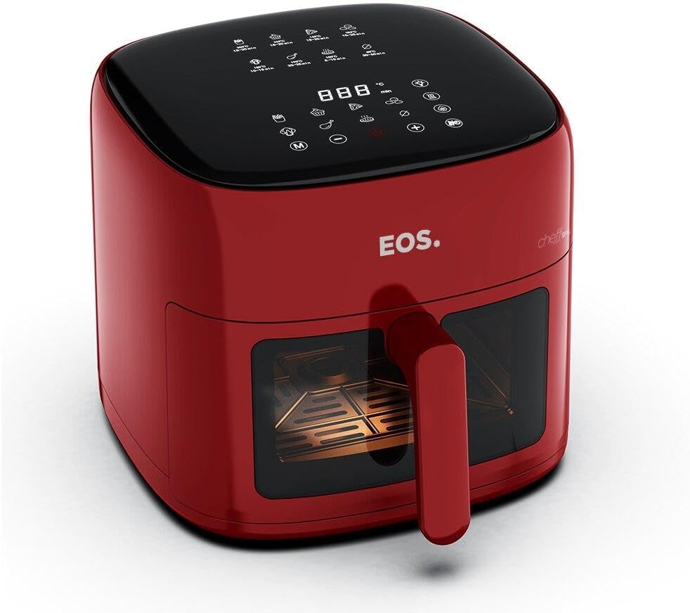 Fritadeira Sem Óleo Air Fryer Eos Chef Gourmet 6.2 Litros Compacta Digital Vermelho Eaf60v - Versátil