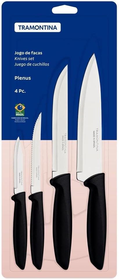 Jogo De Facas Top Faqueiro Tramontina Lâmina Aço Inox Plenus - Premium