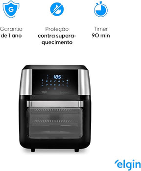 Fritadeira Forno Oven Fry 4 em 1 Elgin 12 Litros Assa Frita sem óleo Desidrata e Reaquece - Moderno