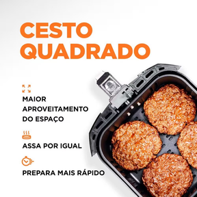 Fritadeira Elétrica Sem Óleo Air Fryer Mondial AFN40BI Family Inox 4L Preta/Inox - Eficiente