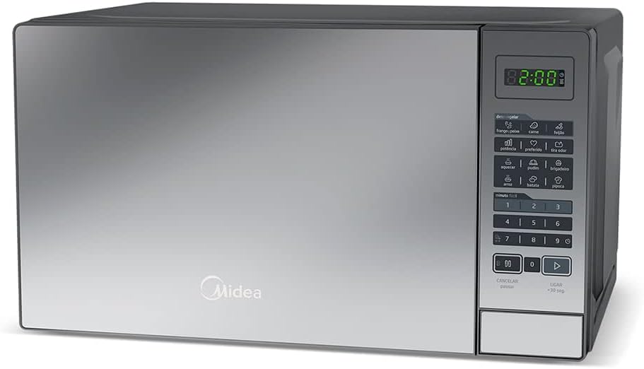 Forno Micro ondas 20L Prata Espelhado Midea 110V ‎ - Moderno