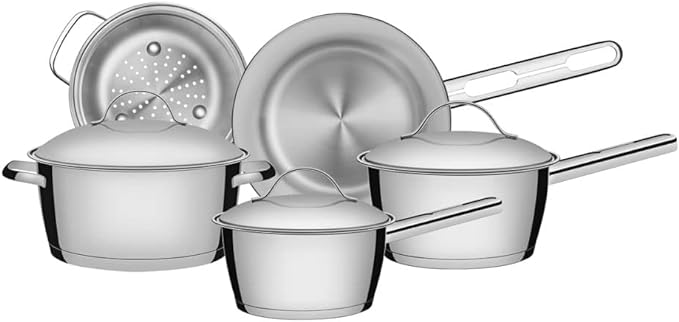 Jogo de Panelas com Fundo Triplo 5 Peças Tramontina Inox + Pegador de Massa - Alta Performance