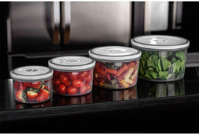 Electrolux Kit Potes de Plástico Hermético Redondo Transparente/Branco 4 unidades - Versátil