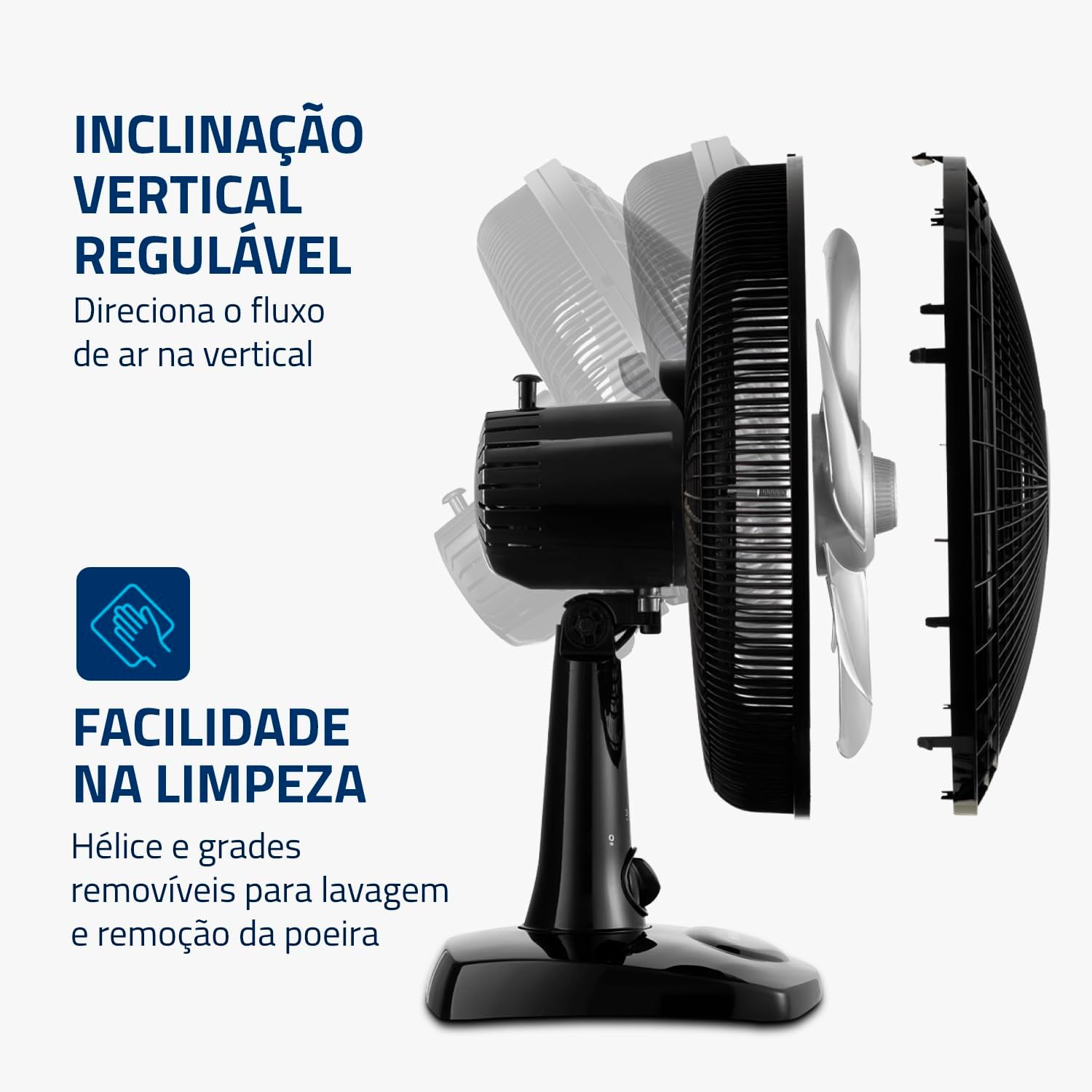Ventilador de Mesa MONDIAL 110V 30cm 6 pás Super Power VSP 30 B - Elegante