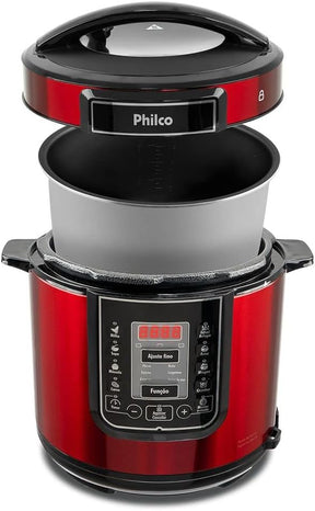 Panela de pressão Digital inox red ppp01 6L Vermelho Philco - Moderno