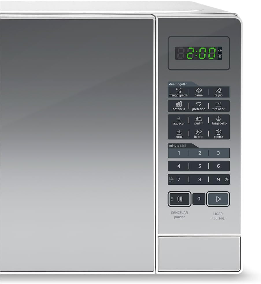 Forno Micro ondas 20L Branco Espelhado Midea 127V MRAM21 - Moderno