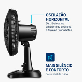 Ventilador de Mesa MONDIAL 110V 30cm 6 pás Super Power VSP 30 B - Elegante