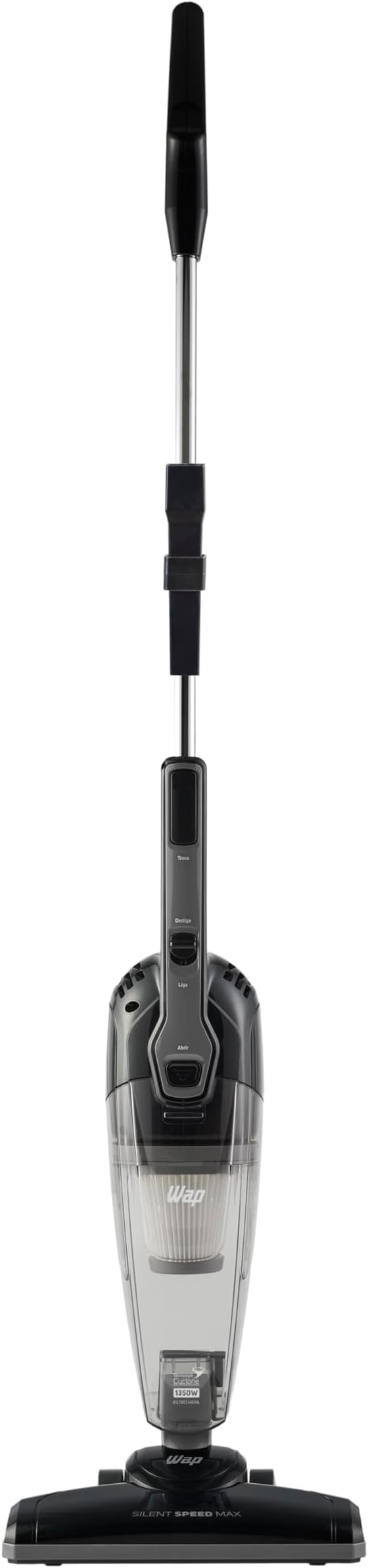 WAP Aspirador de Pó Vertical SILENT SPEED MAX 3 em 1 Compacto 1 Litro com Extensor Removível 85mbar 1350W 127V - Elegante