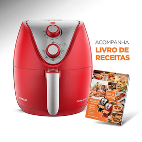 Fritadeira Elétrica Sem Óleo Air Fryer Mondial AF 32 RI 3 5L Vermelha/Inox - Alta Performance