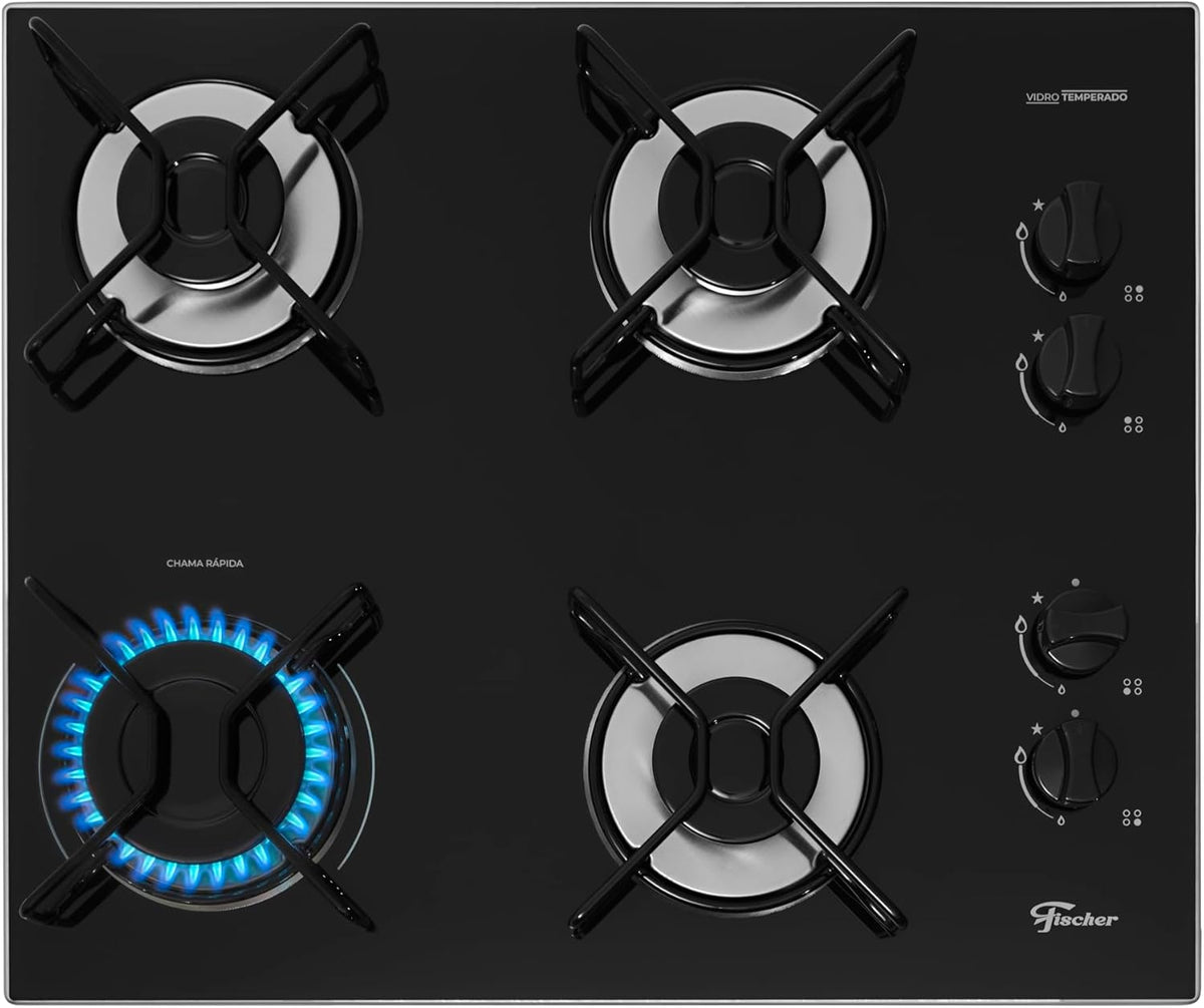 Fischer Cooktop à Gás 4 Bocas Fit Line - Elegante