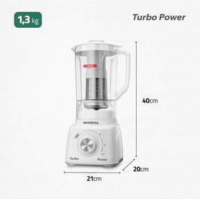 Liquidificador Mondial Turbo Power Branco 550W 2 2 L L 99 FB - Elegante