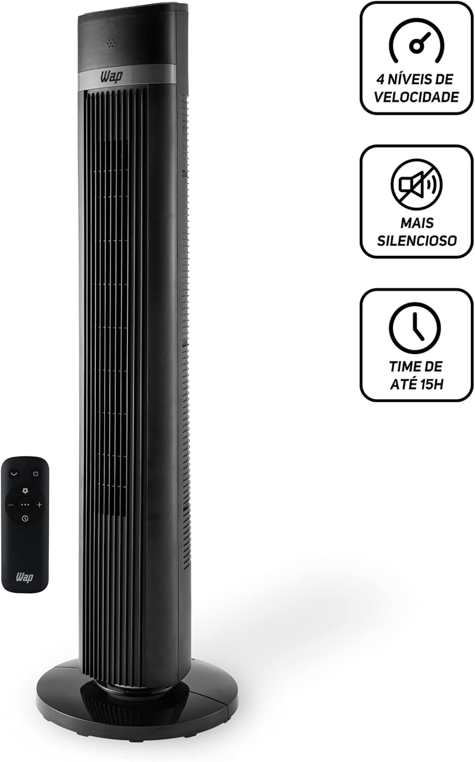Ventilador de Parede e Mesa WAP FLOW TURBO com 8 Pás 3 Velocidades - Elegante