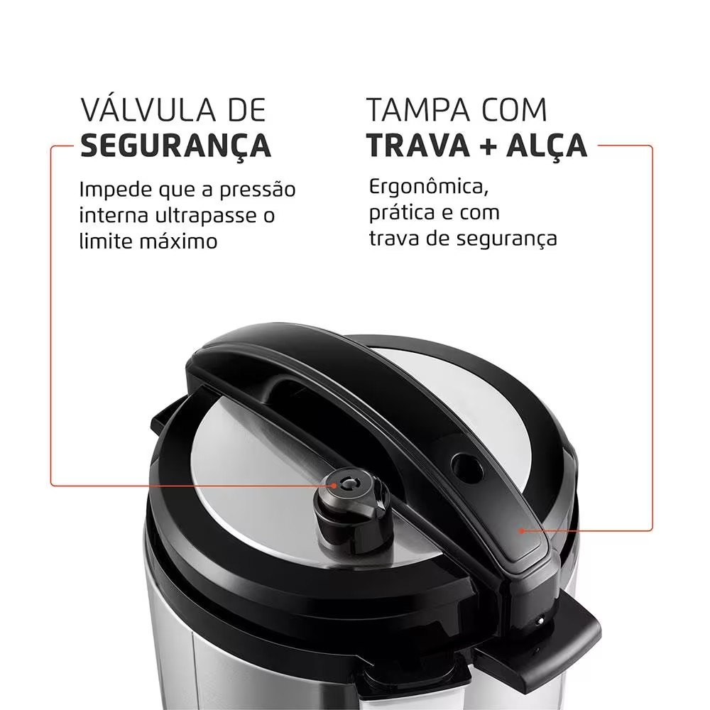 Panela Elétrica de Pressão Mondial PE 47 Pratic Cook 3L Inox - Alta Performance