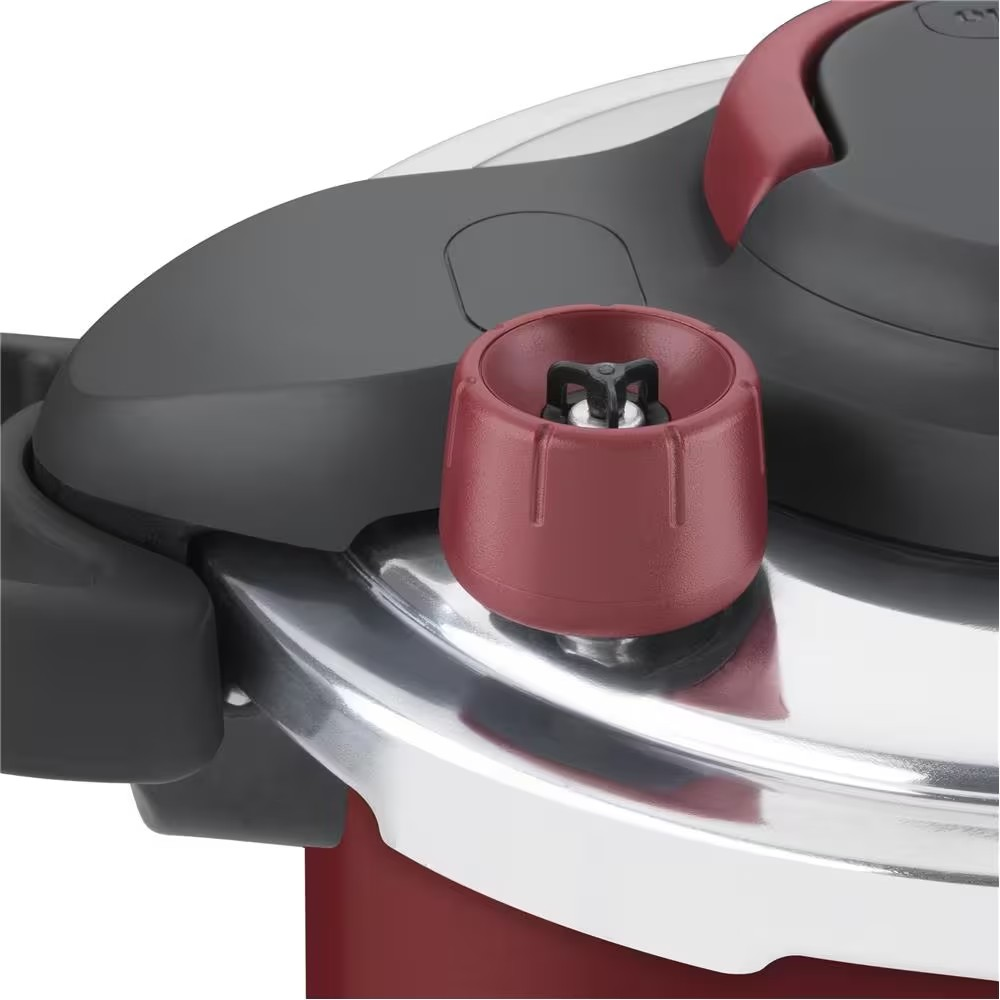 Panela de Pressão 4 5 L Rochedo Clipso Fechamento Externo em Alumínio com Revestimento Antiaderente e 5 Sistemas de Segurança Vermelha - Versátil