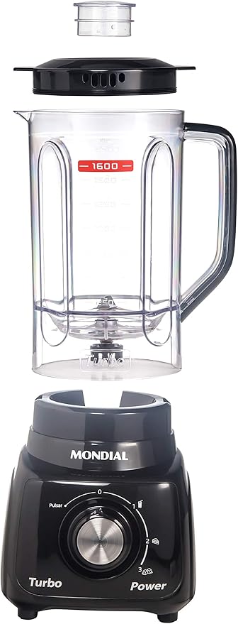 Liquidificador Mondial Turbo Power Preto 550W Preto 2 2 L L 99 FB - Elegante