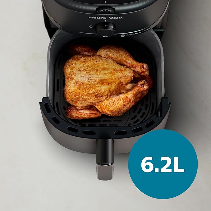 Fritadeira Airfryer Série 1000 XL Philips Walita 6 2 litros Tecnologia RapidAir Preta NA130/00 - Versátil